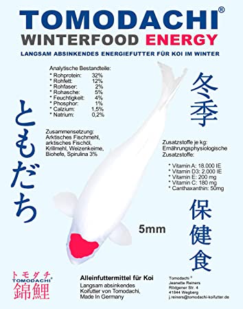 Tomodachi Winterfutter Für Koi – 5kg, 5mm, Mit Spirulina & Astaxanthin