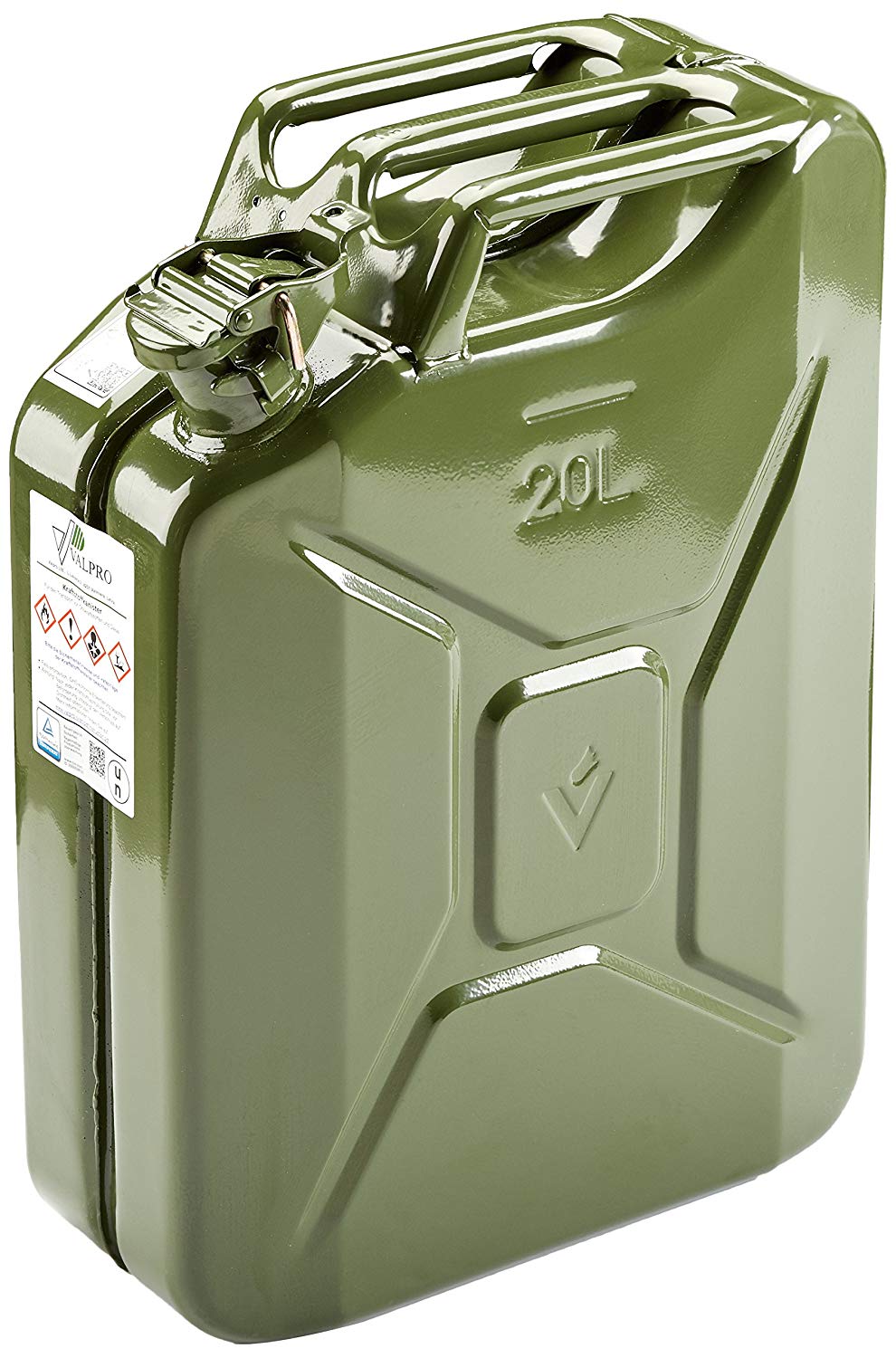 XUNDD Benzinkanister 20L Metall mit Ausgießer, Kanister,  Abfüllstutzen,Treibstoffkanister, Kraftstoffkanister mit Ausgießer  flexibel, Armeegrün