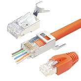 Netzwerkstecker CAT 7 Werkzeuglos RJ45 Netzwerk Stecker Verlegekabel AWG23  LAN