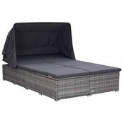 vidaXL Polyrattan Sonnenliege