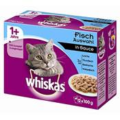 Whiskas Fisch Auswahl (Lachs, Thunfisch, Seelachs, Weissfisch) in Sauce 1+ Vergleich