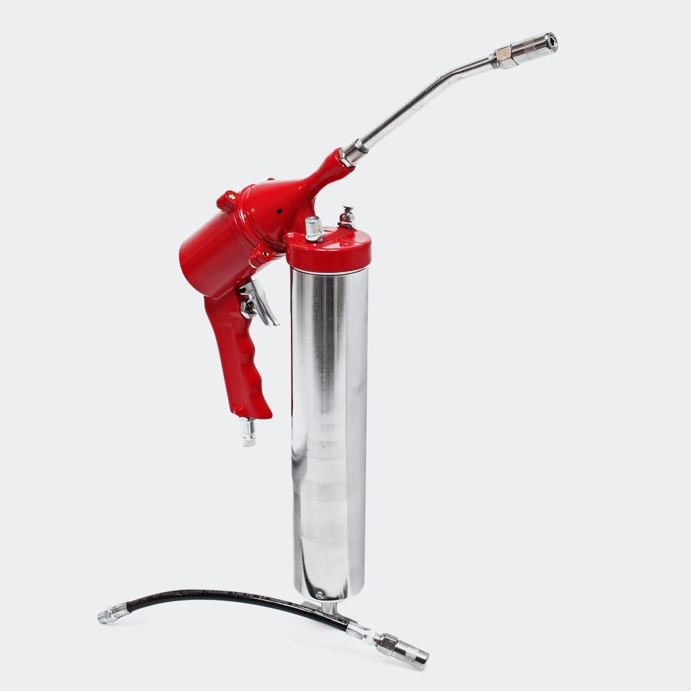 Druckluft Fettpresse 400ml Mit Zubehör - Pneumatische Handpresse Für Werkstatt