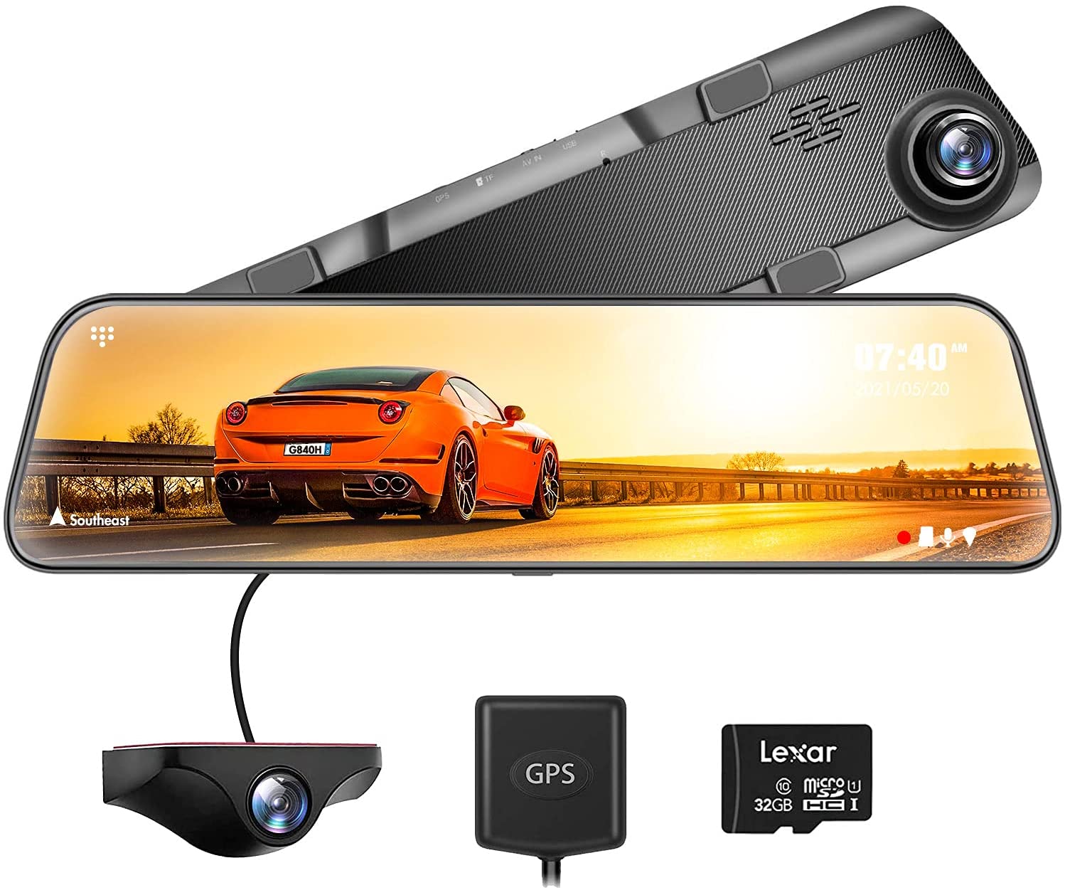 WOLFBOX G850 4K dashcam spiegel12 Rückspiegelkamera für Auto, Dual Das –