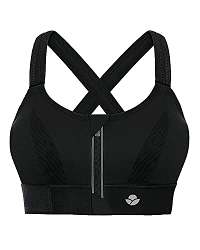 Yvette Sport BH Mit Vorderverschluss – Starker Halt, Gepolstert, Für Große Größen – Fitness & Laufen