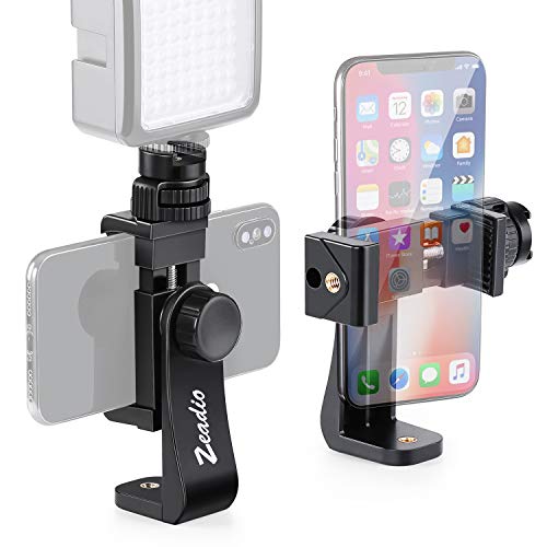 Handyhalterung Stativ Adapter – Mit 2 Kaltschuh, 1/4 Zoll Gewinde, 360° Drehbar