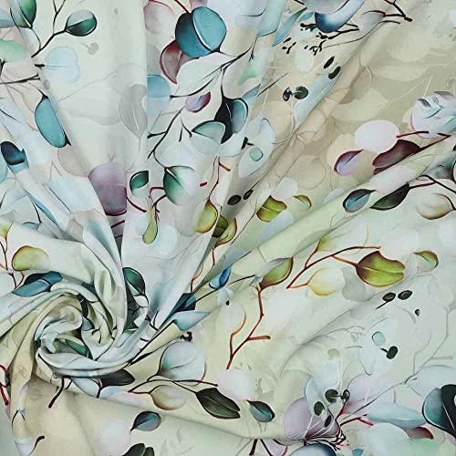 Soimoi Blau Georgette Viskose Stoff – Digital Bedruckt Mit Paisley & Dot-Muster, 42 Zoll (ca. 107 Cm) Breit, Meterweise