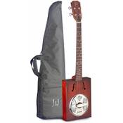 Zigarrenkiste-Akustikgitarre mit 4 Saiten, Resonator