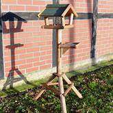 Vogelhaus Mit Ständer,DACH BLAU / Vogelhaus,wetterfest IN (TEAK
