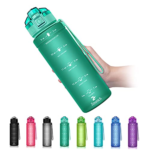 JFIT Kunststoff-Wasserflasche 1,2 Liter – Blau, Auslaufsicher, Mit Trageschlaufe