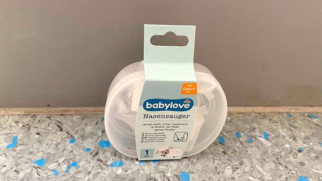 Nasensauger-Test: Verpackung von Nasensauger der Marke Babylove stehend.