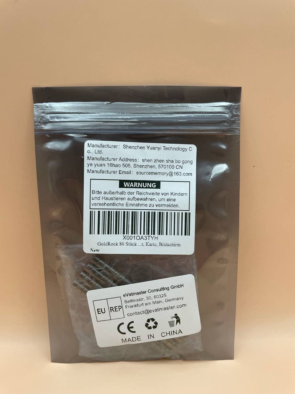 Die getesteten Kühlschrankmagnete befinden sich geschützt in der Verpackung.