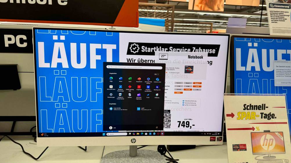 Frontaufnahme des getesteten HP-Monitors.