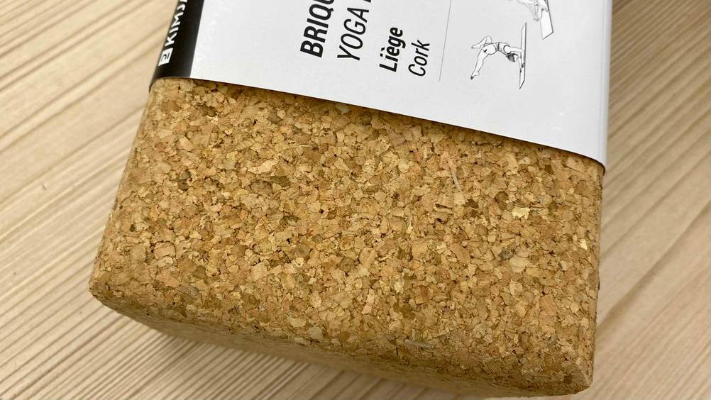 Nahaufnahme des Materials des getesteten Yogablocks.