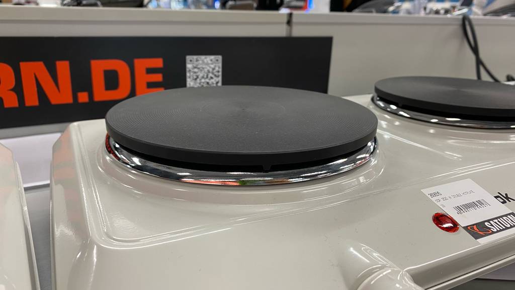 Doppelkochplatte getestet: Eine Nahaufnahme einer Kochplatte.