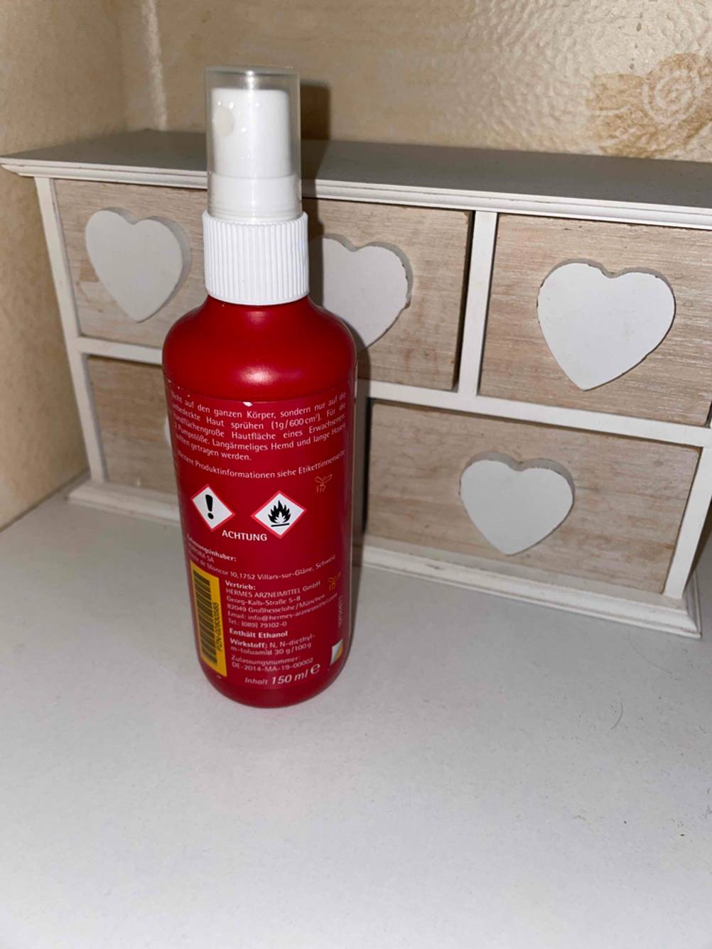 Mückenspray im Test: Mückenspray von der Rückseite.