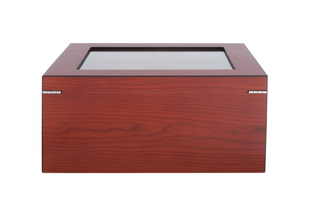 Rückseite des geschlossenen, getesteten Humidors.