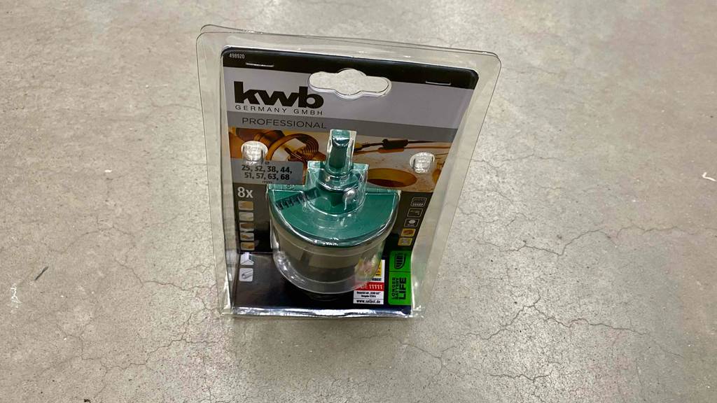 Lochsäge getestet: Lochsäge der Marke Kwb in Originalverpackung.