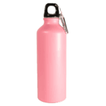 1-Liter-Trinkflasche-Test: Eine rosa Aluminium-Trinkflasche mit Drehverschluss.