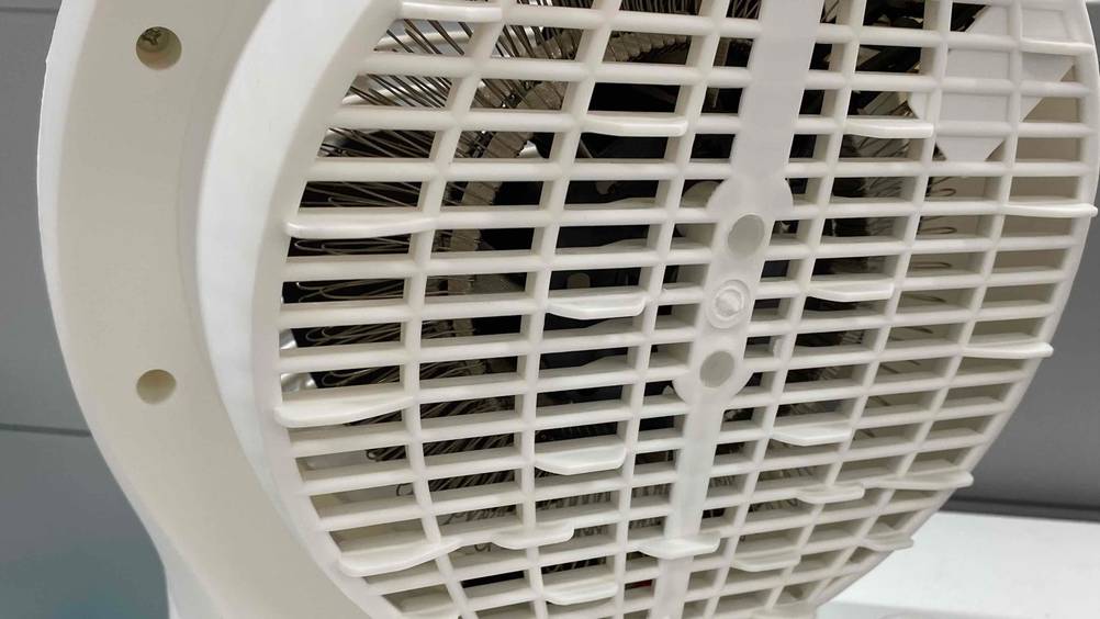 Heizlüfter für das Bad getestet: Detailaufnahme der Rückseite.