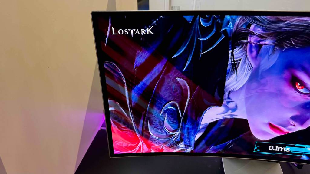 Detailansicht des Bildschirms eines getesteten Samsung-Monitors.