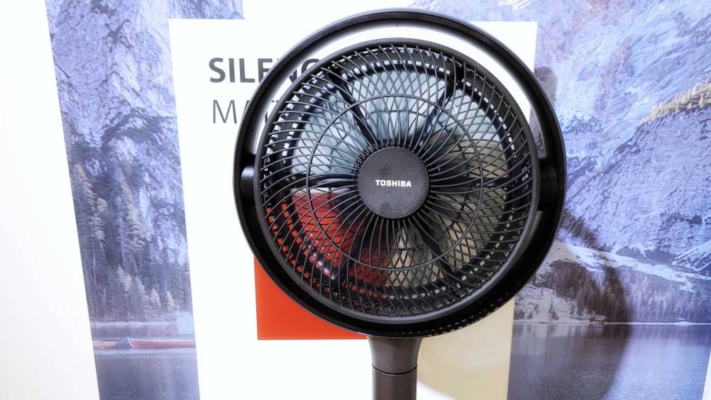 Standventilatoren mit Fernbedienung getestet: Nahaufnahme auf den Ventilatorkopf von vorne.