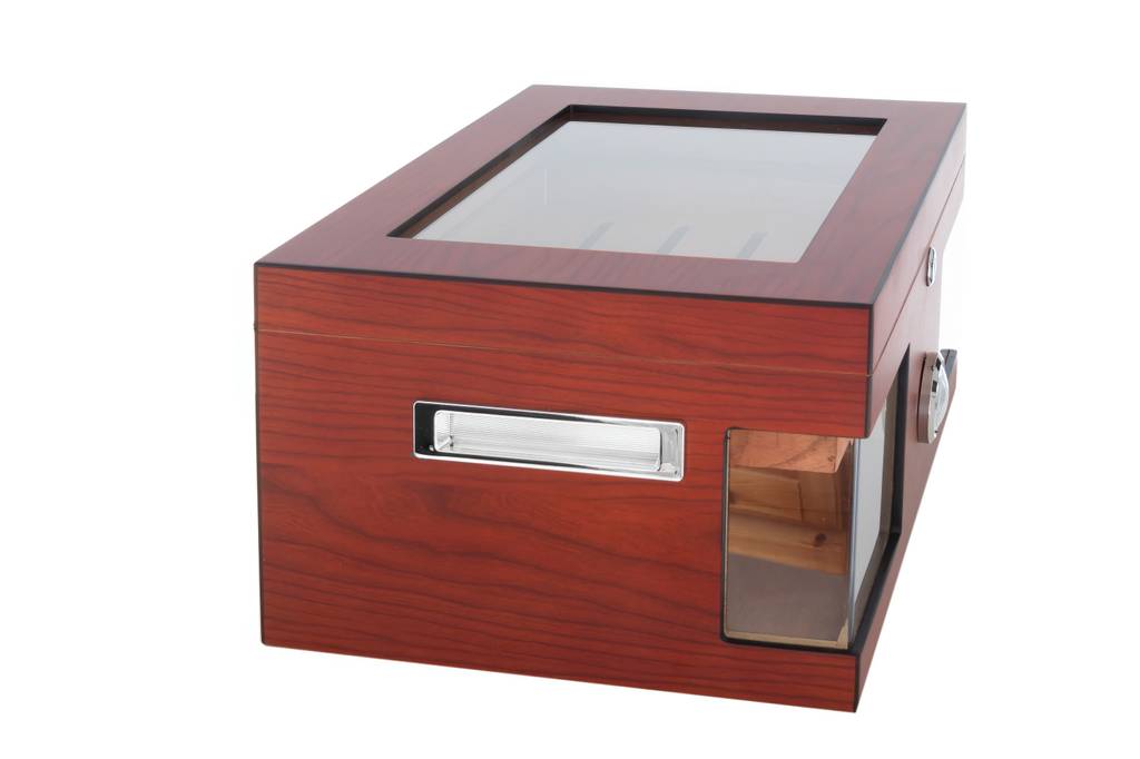 Seitliche Perspektive eines getesteten Humidors.
