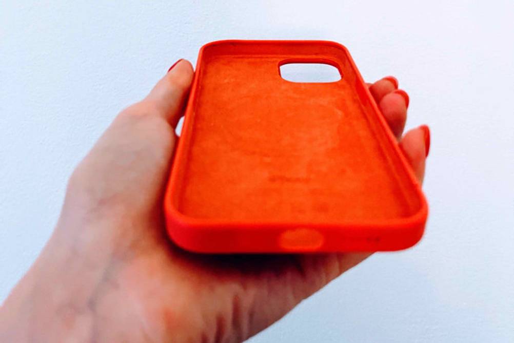 Getestete iPhone-12-Pro-Hülle von der Innenseite