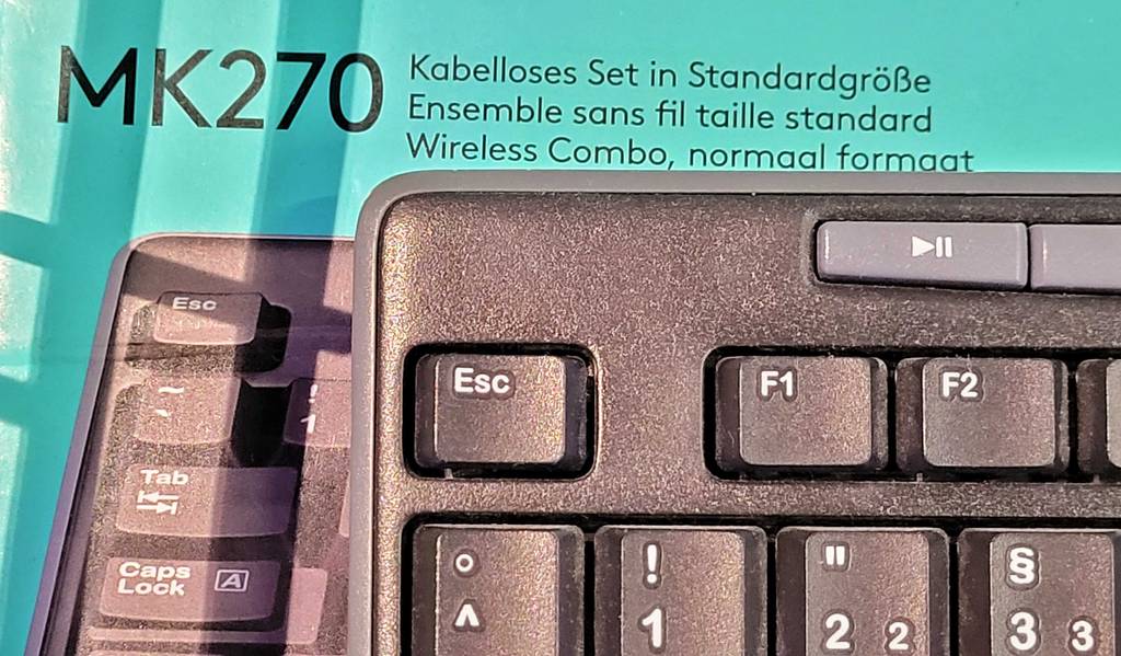 Funktastatur getestet: Nahaufnahme von Tasten einer Funktastatur.