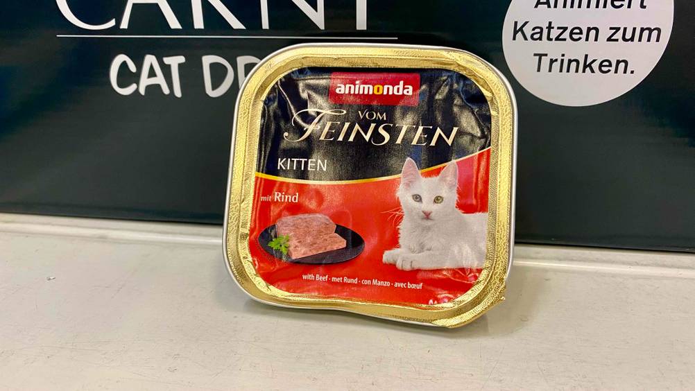 Kitten-Katzenfutter getestet: ein Kitten-Katzenfutter von Animonda von vorn ersichtlich.