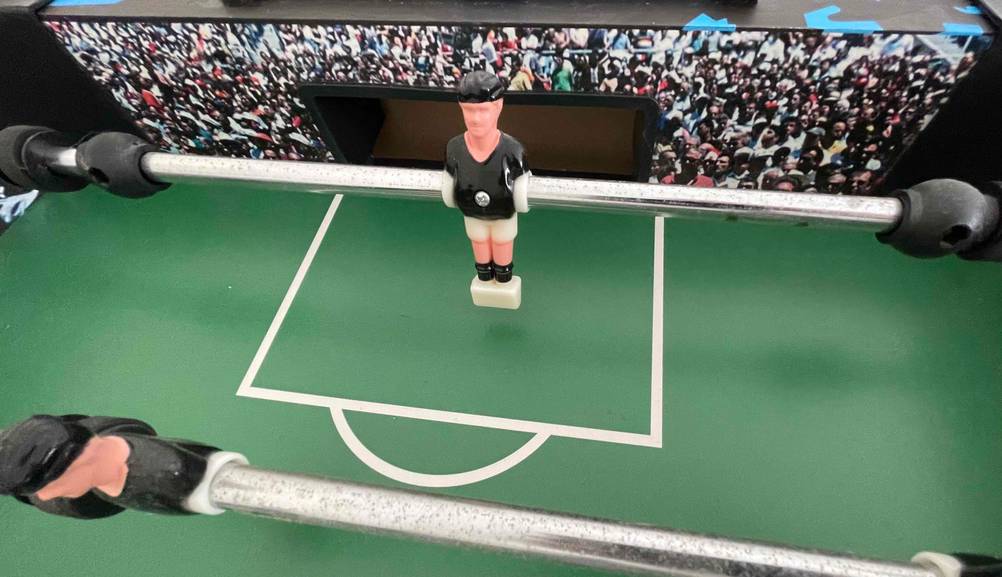 Torwart von einem Klappbaren Kicker