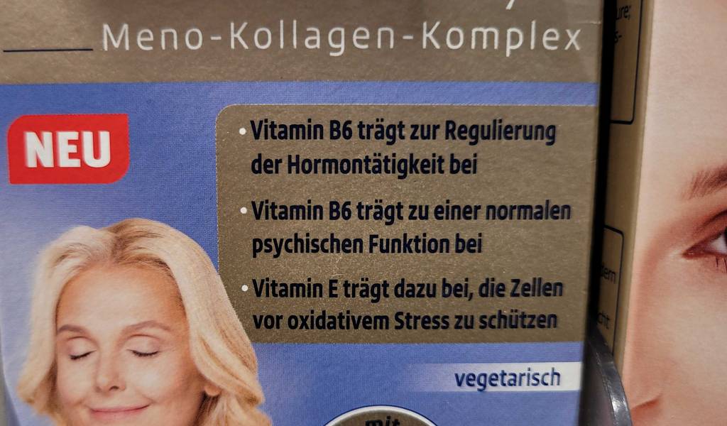 Informationen zu den getesteten Kollagen-Kapseln die auf der Verpackung aufgedruckt sind.