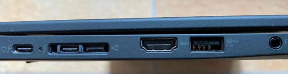 Lenovo ThinkPad: Anschlüsse auf der linken Seite 