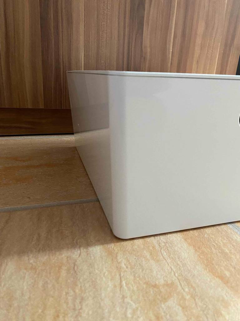 Die Ecke einer getesteten Schuhbox.