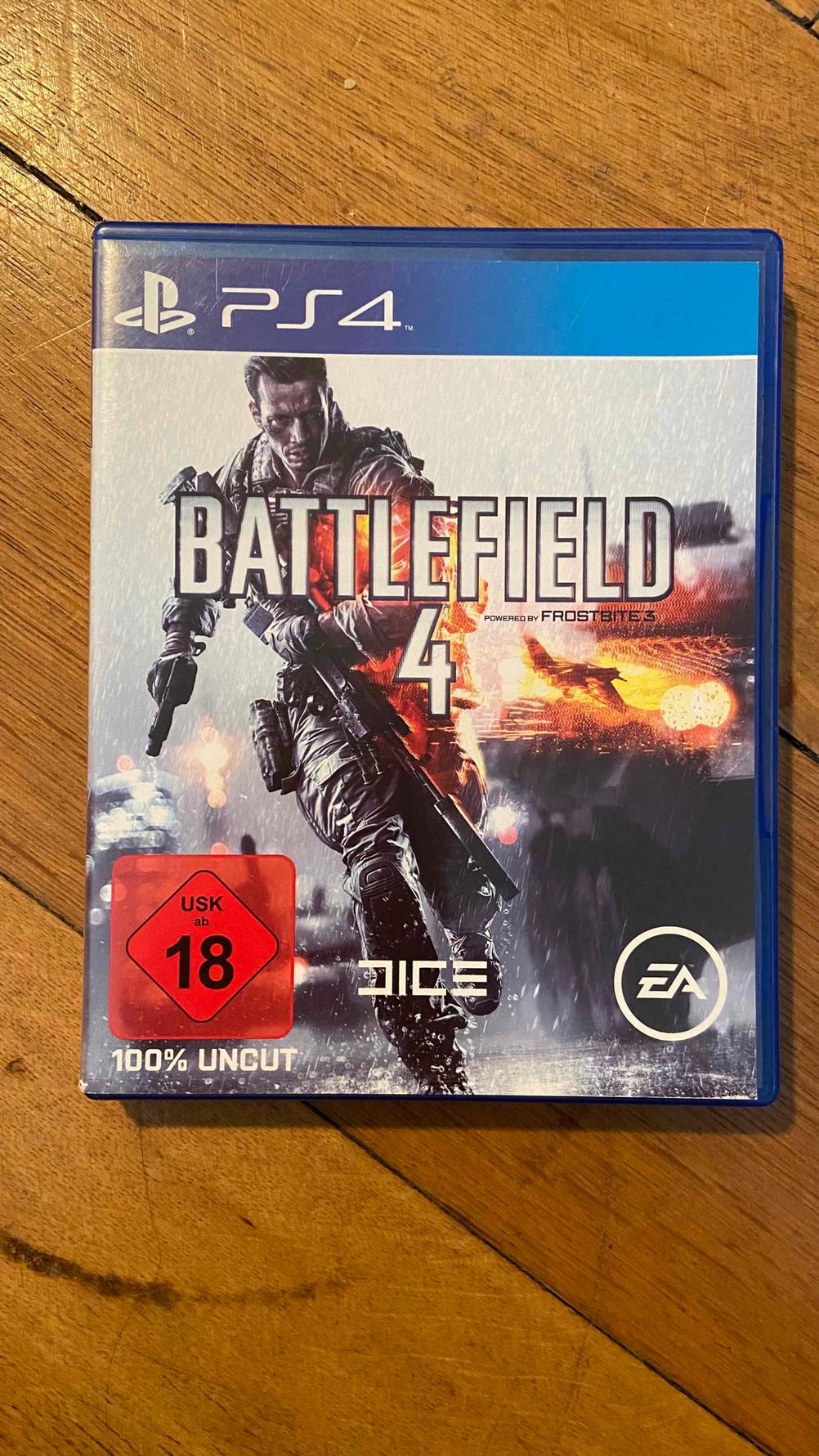 PS4-Spiele-Test: Battlefield-Spiel USK18 auf einem Boden liegend.