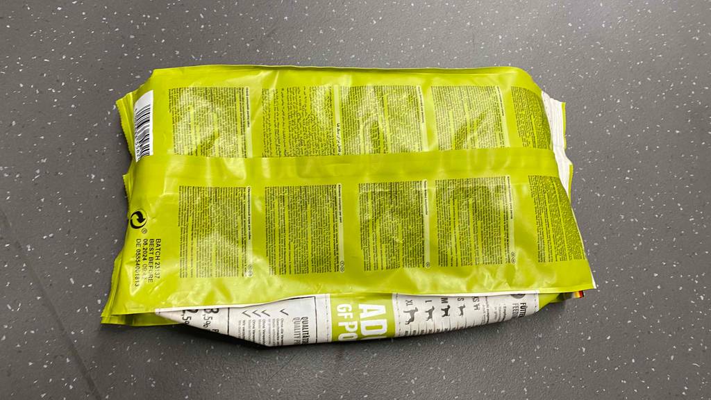 Belcando-Trockenfutter im Test: Rückseite der Verpackung