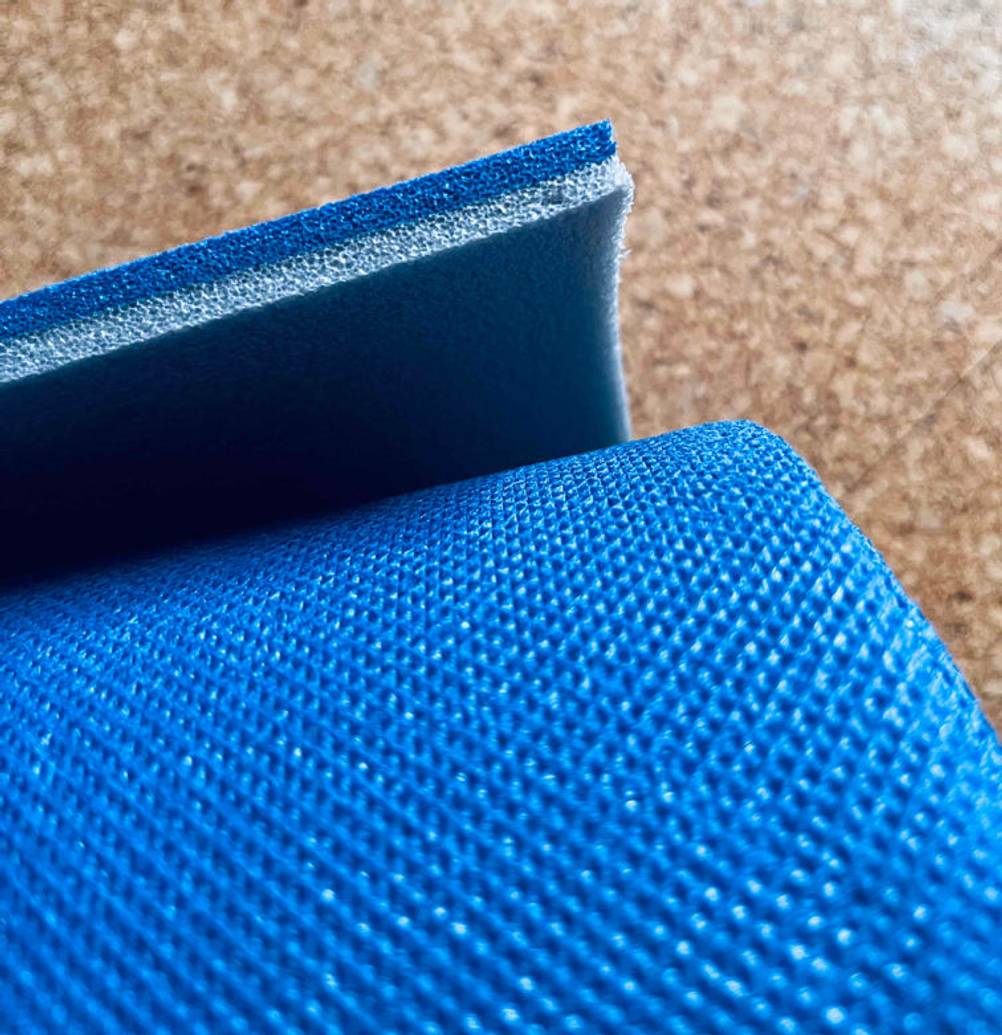 Doppel-Isomatte getestet: Nahaufnahme des Fußteils einer Doppel-Isomatte.