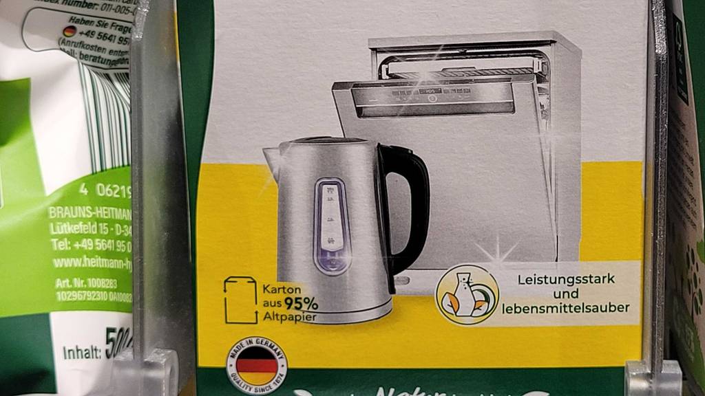 Zitronensäure im Test: Detailansicht der Verpackung inklusive Etikett mit Produktangaben.
