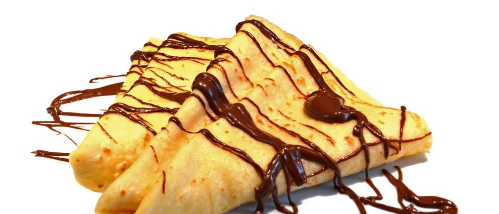 22-cm-Pfanne im Test: mit Nuss-Nougat-Creme dekorierte Crêpes