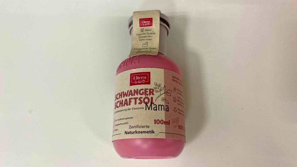 Schwangerschaftsöle getestet: eine Flasche veganes Schwangerschaftsöl der Marke Eltern für dich mit 100 ml Inhalt.