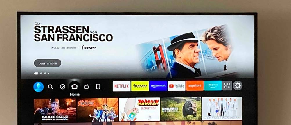 Im Test: LED-Fernseher mit Menüauswahl angezeigt