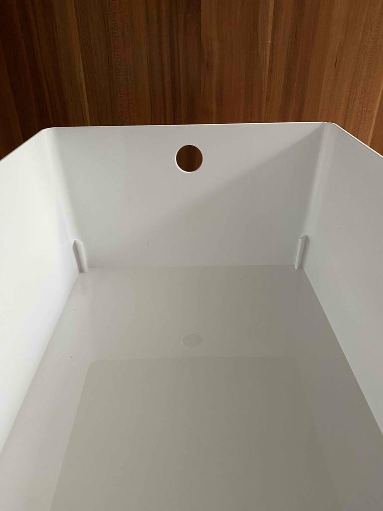 Nahaufnahme des Inneren einer getesteten Schuhbox.