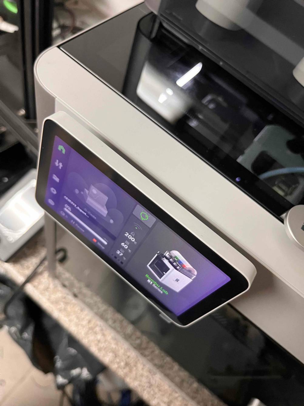 3D-Drucker getestet: Nahaufnahme des Displays von oben.