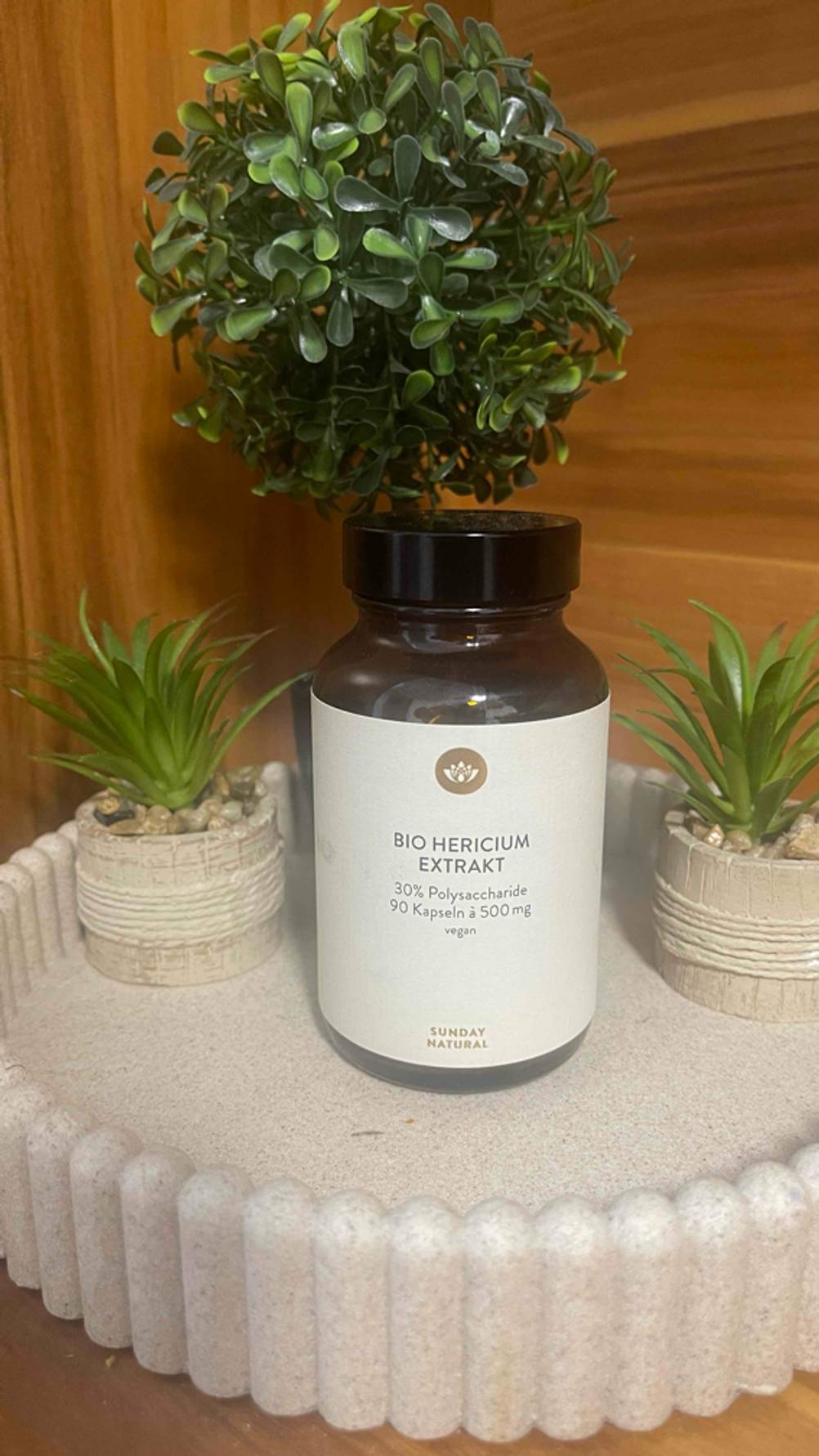 Die Vorderseite der Verpackung des getesteten Hericium-Extrakts.