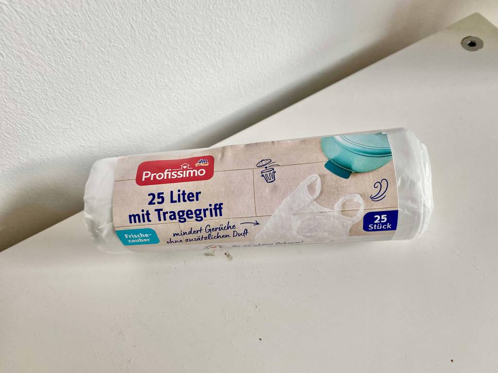 Müllbeutel im Test: Müllbeutel in der Originalverpackung.