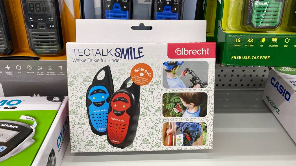 Walkie-Talkie Kinder im Test: Verpackung liegend im Sortiment.