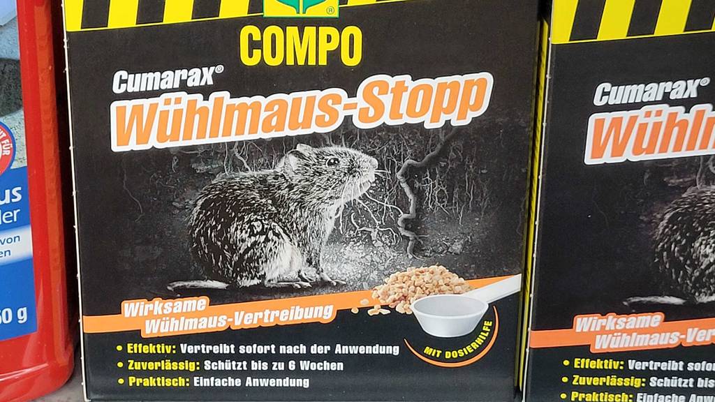 Im Test: Nahaufnahme Vorderseite einer Packung Wühlmausvertreiber.