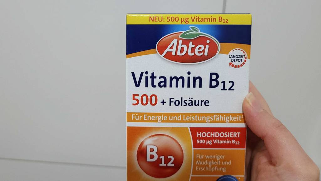 Vitamin-B12 getestet: Vorderseite der Verpackung von Vitamin-B12 der Marke Abtei.