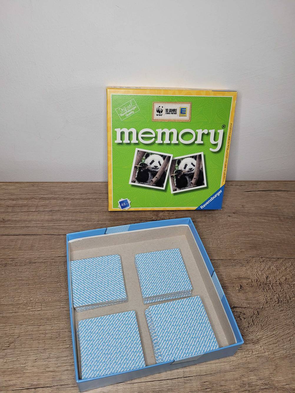 Memory Spiel geöffnet im Test- Karten zu sehen.