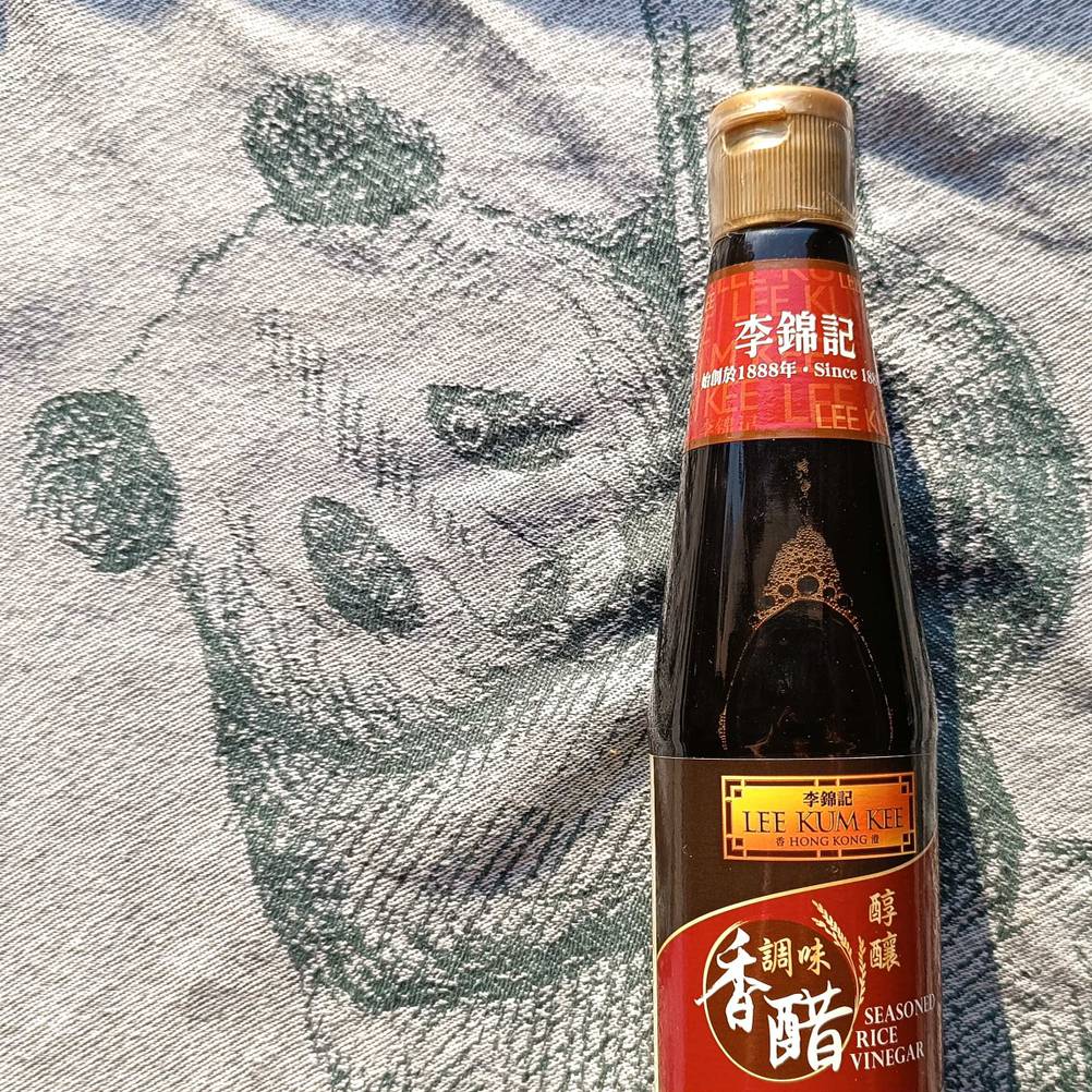 Reisessig in Flasche -liegend.