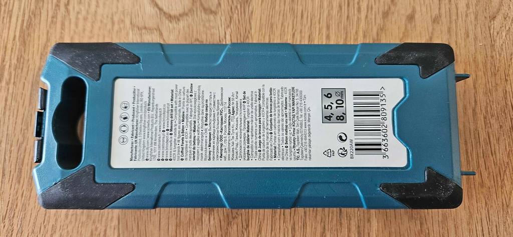Rückseite der Verpackung der Steinbohrer im Test.